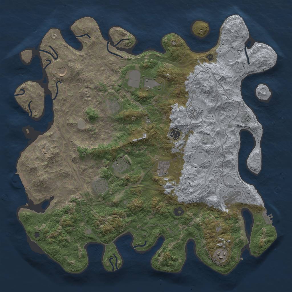 Rust Map: Procedural Map, Size: 4500, Seed: 19561959, 20 Monuments