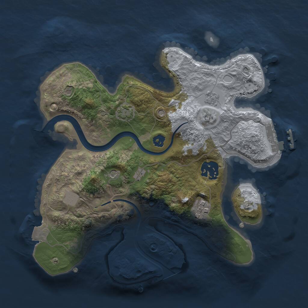 Rust Map: Procedural Map, Size: 2500, Seed: 75831, 7 Monuments