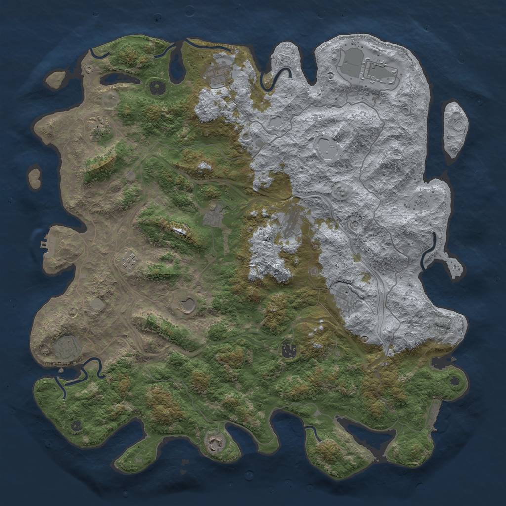 Rust Map: Procedural Map, Size: 4800, Seed: 22362336, 20 Monuments