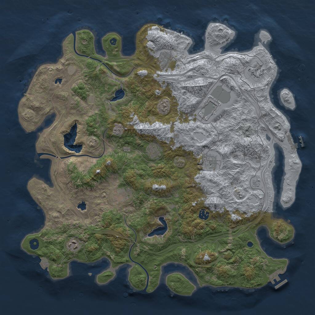 Rust Map: Procedural Map, Size: 4500, Seed: 189956421, 15 Monuments