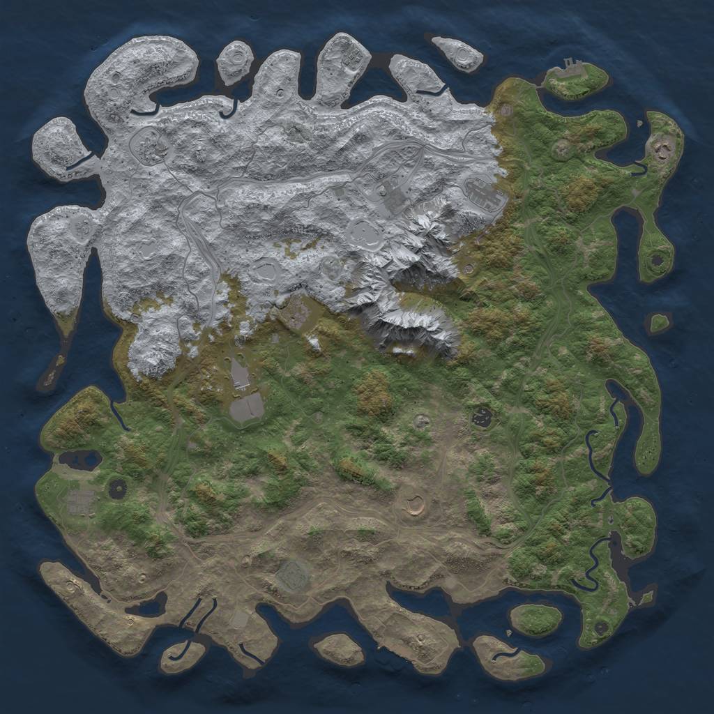 Rust Map: Procedural Map, Size: 5500, Seed: 1375741108, 20 Monuments