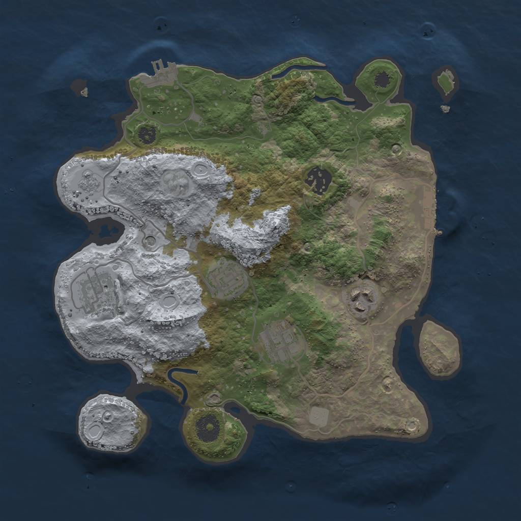 Rust Map: Procedural Map, Size: 3000, Seed: 87030296, 14 Monuments