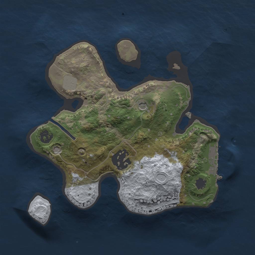 Rust Map: Procedural Map, Size: 2000, Seed: 2041481898, 8 Monuments