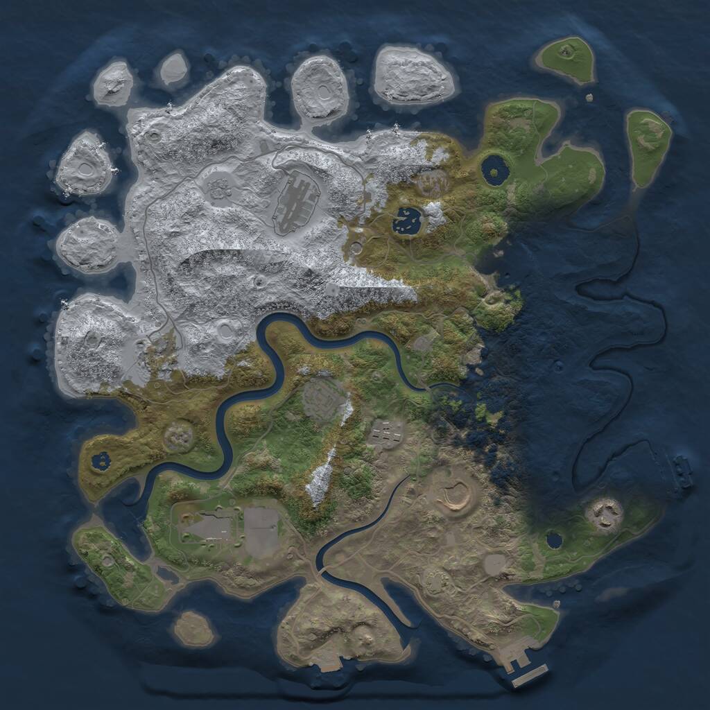 Rust Map: Procedural Map, Size: 3750, Seed: 59588907, 15 Monuments