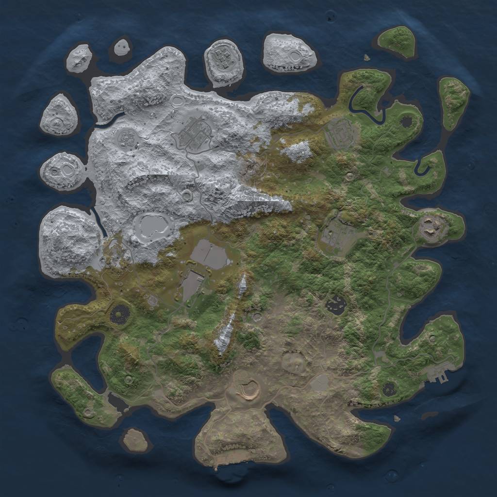 Rust Map: Procedural Map, Size: 3750, Seed: 59588907, 18 Monuments