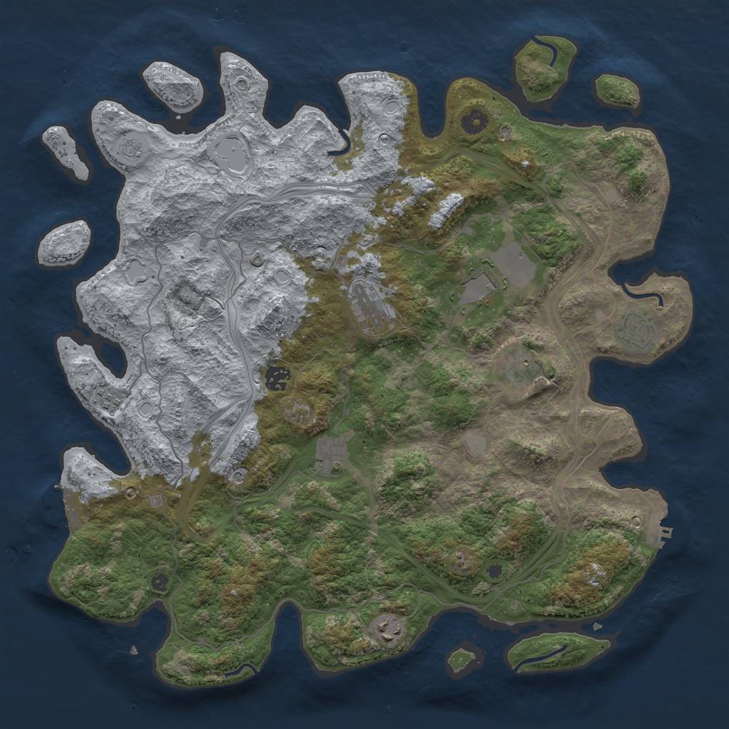 Rust Map: Procedural Map, Size: 4250, Seed: 13358, 17 Monuments