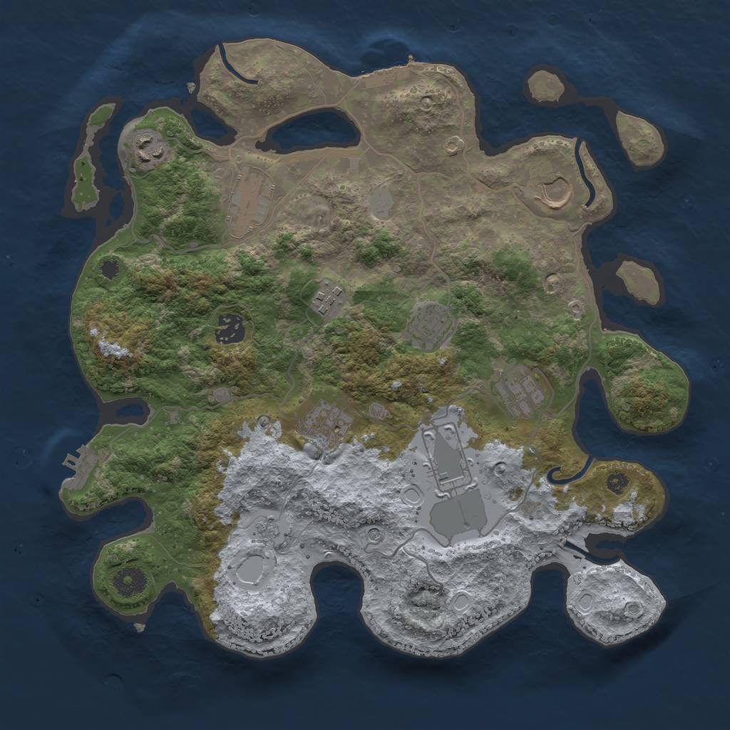 Rust Map: Procedural Map, Size: 3500, Seed: 796266318, 18 Monuments