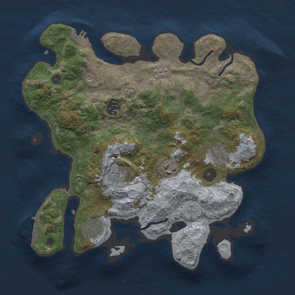 Rust Map: Procedural Map, Size: 3250, Seed: 225454, 15 Monuments