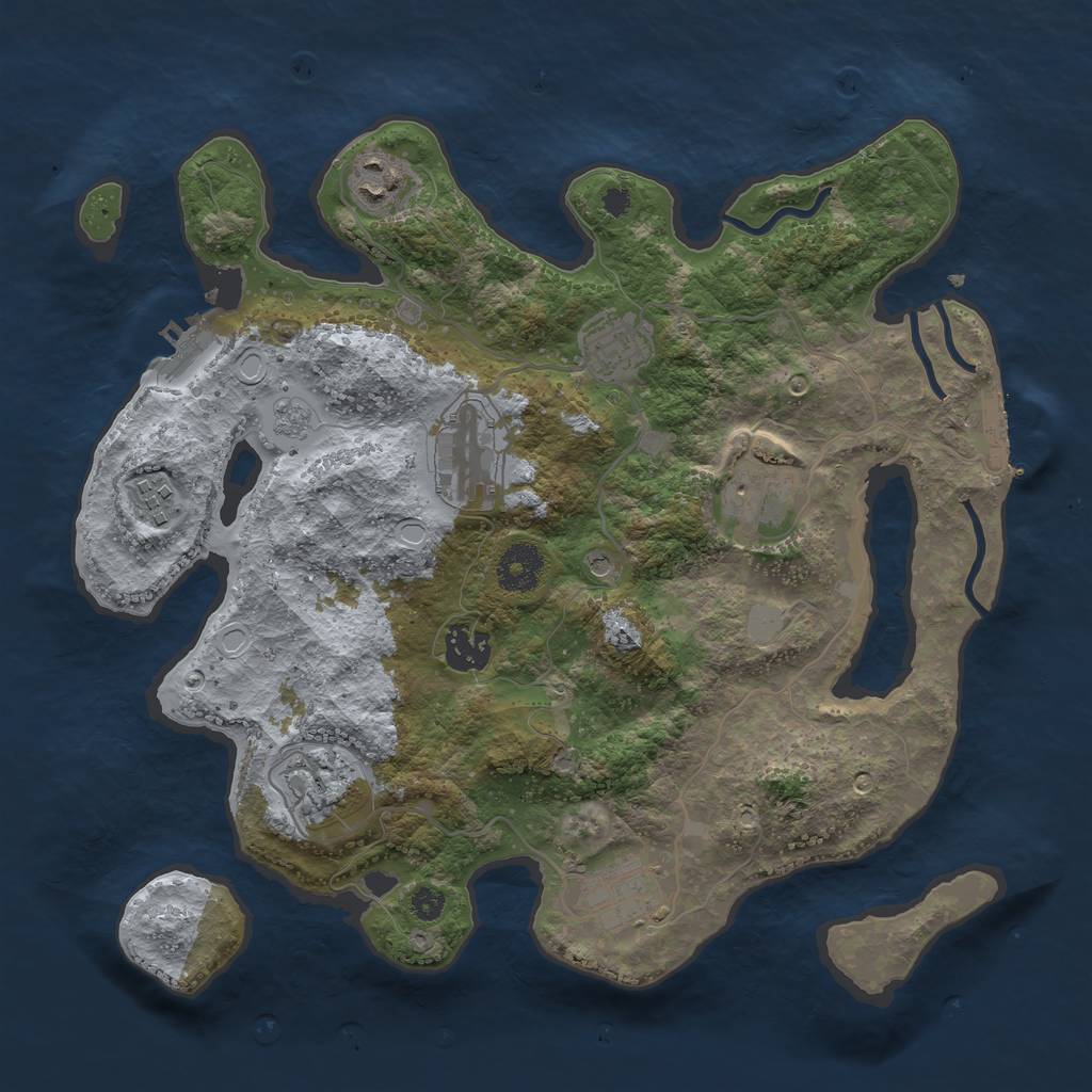 Rust Map: Procedural Map, Size: 3400, Seed: 1132395917, 17 Monuments