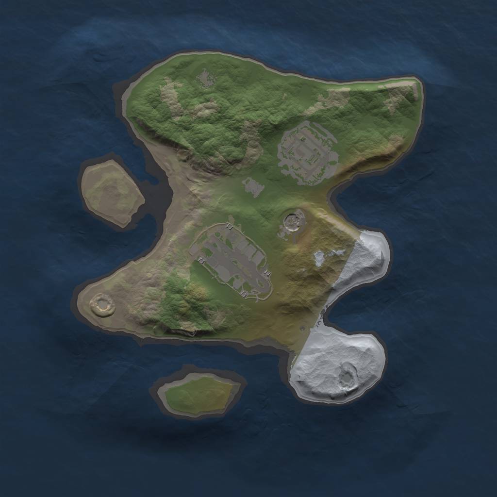 Rust Map: Barren, Size: 1874, Seed: 22222, 5 Monuments
