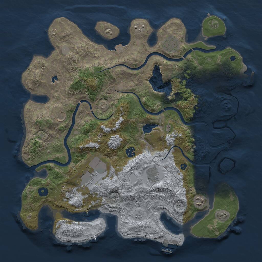 Rust Map: Procedural Map, Size: 4000, Seed: 171010, 14 Monuments