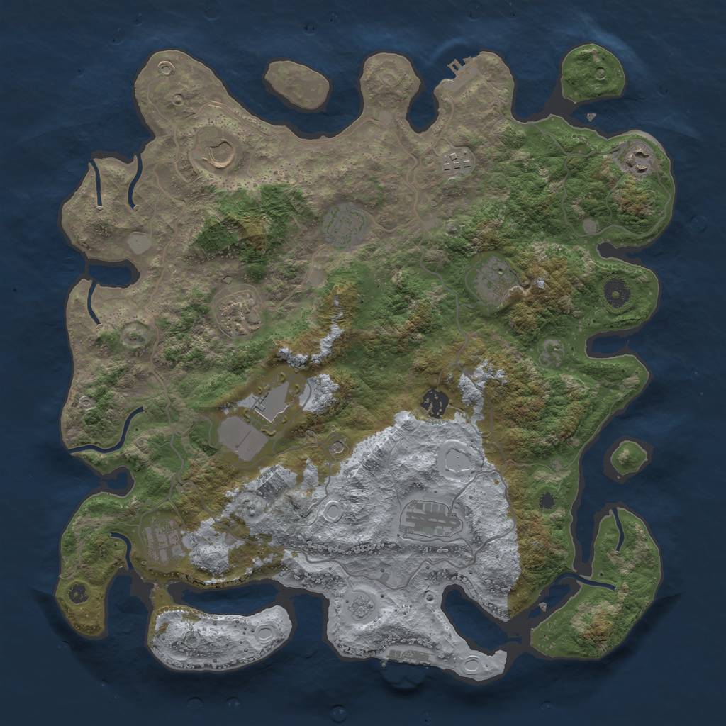 Rust Map: Procedural Map, Size: 4000, Seed: 171010, 19 Monuments