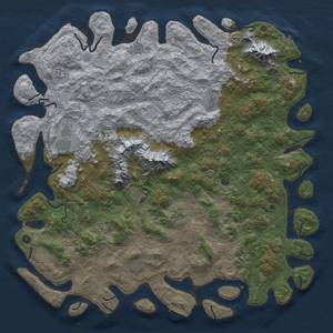 Thumbnail Rust Map: Procedural Map, Size: 6000, Seed: 1375741108, 20 Monuments