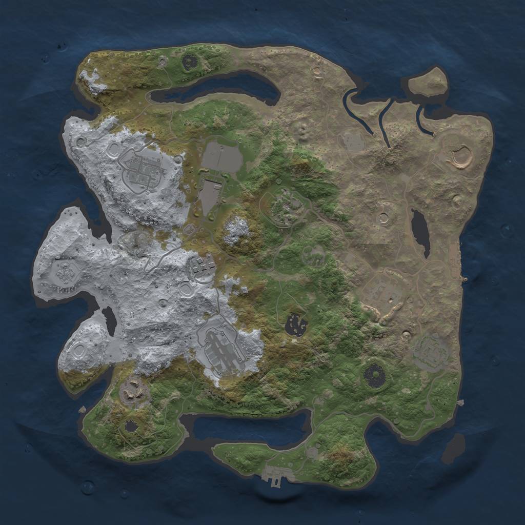 Rust Map: Procedural Map, Size: 3500, Seed: 6169, 19 Monuments