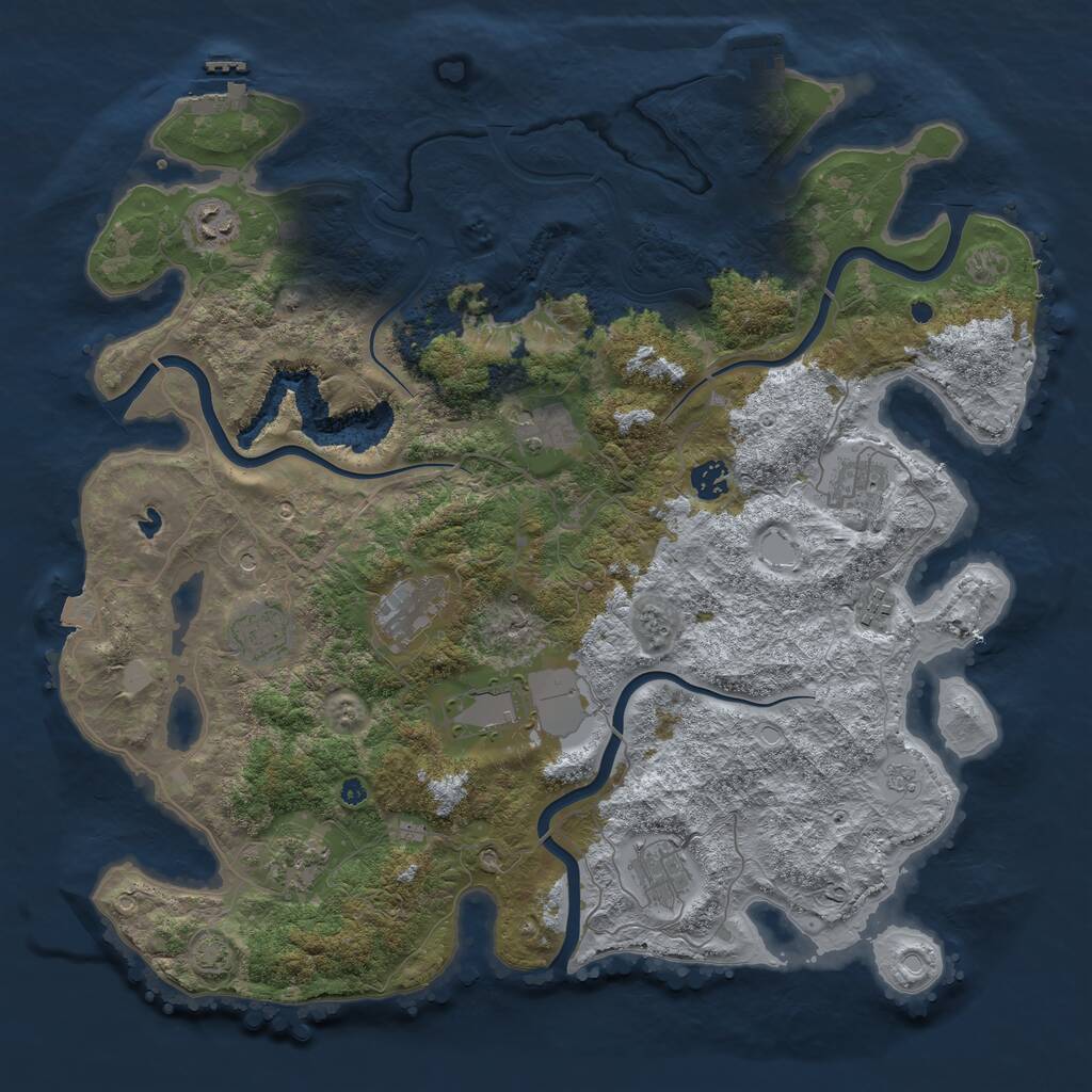 Rust Map: Procedural Map, Size: 4200, Seed: 2015, 16 Monuments