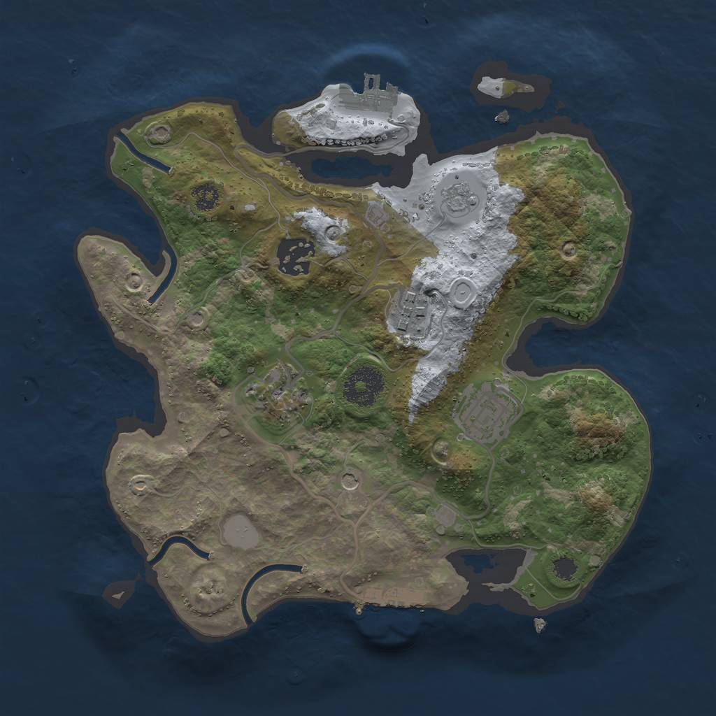 Rust Map: Procedural Map, Size: 2700, Seed: 738382491, 13 Monuments