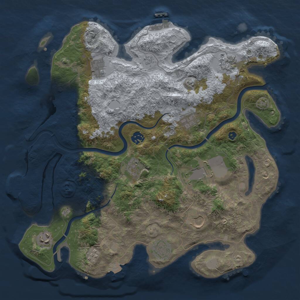Rust Map: Procedural Map, Size: 3700, Seed: 456792640, 16 Monuments