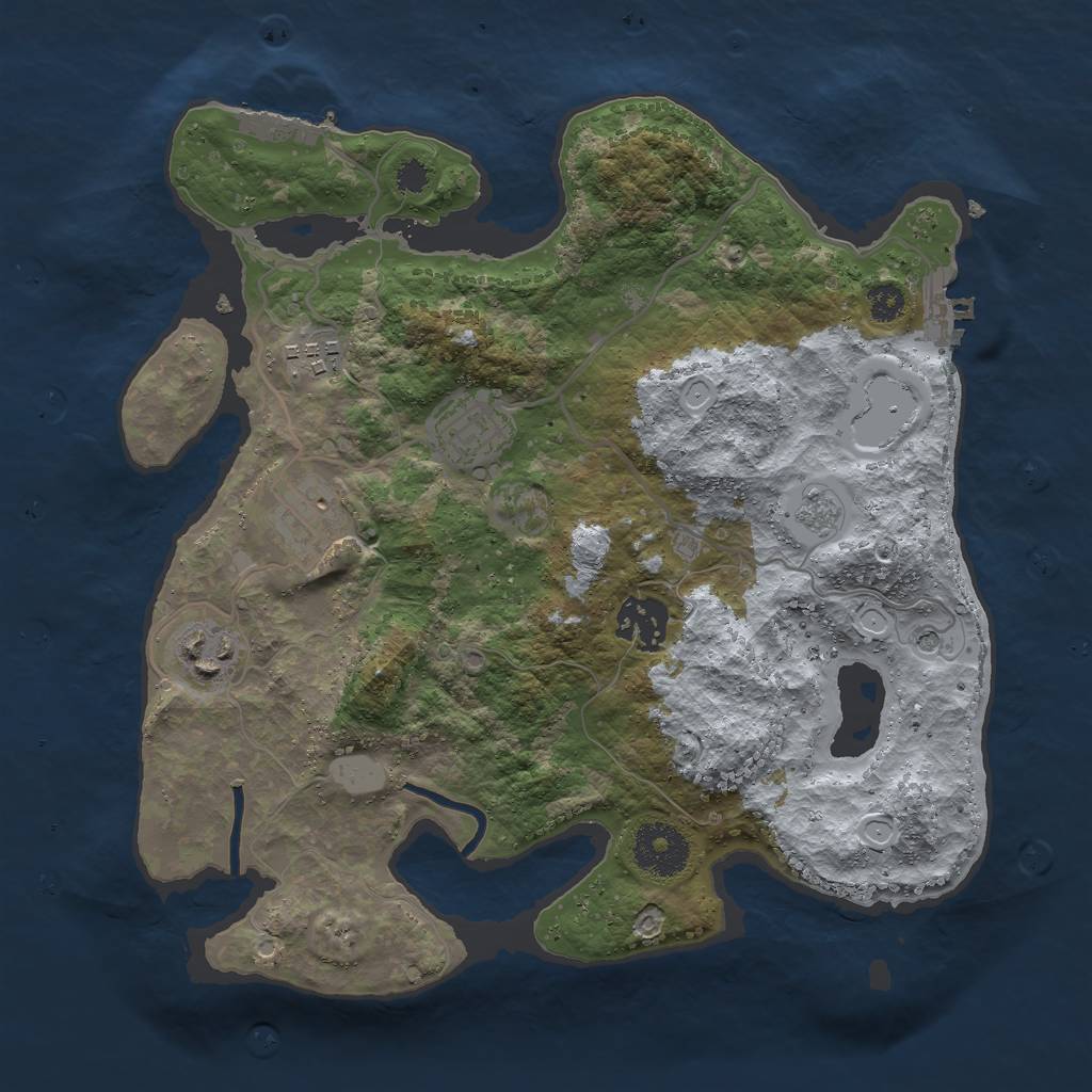 Rust Map: Procedural Map, Size: 3000, Seed: 24106441, 14 Monuments