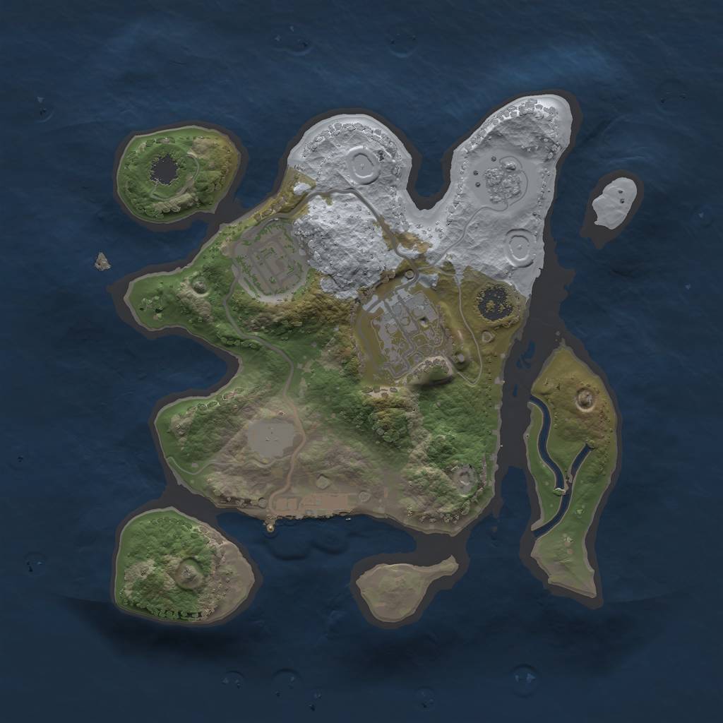 Rust Map: Procedural Map, Size: 2200, Seed: 34561, 9 Monuments