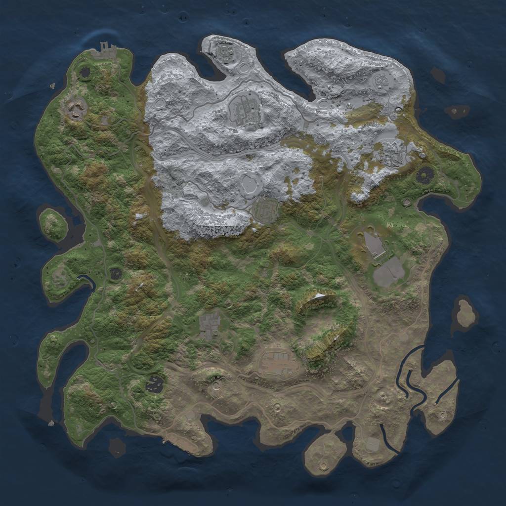 Rust Map: Procedural Map, Size: 4250, Seed: 263407825, 18 Monuments