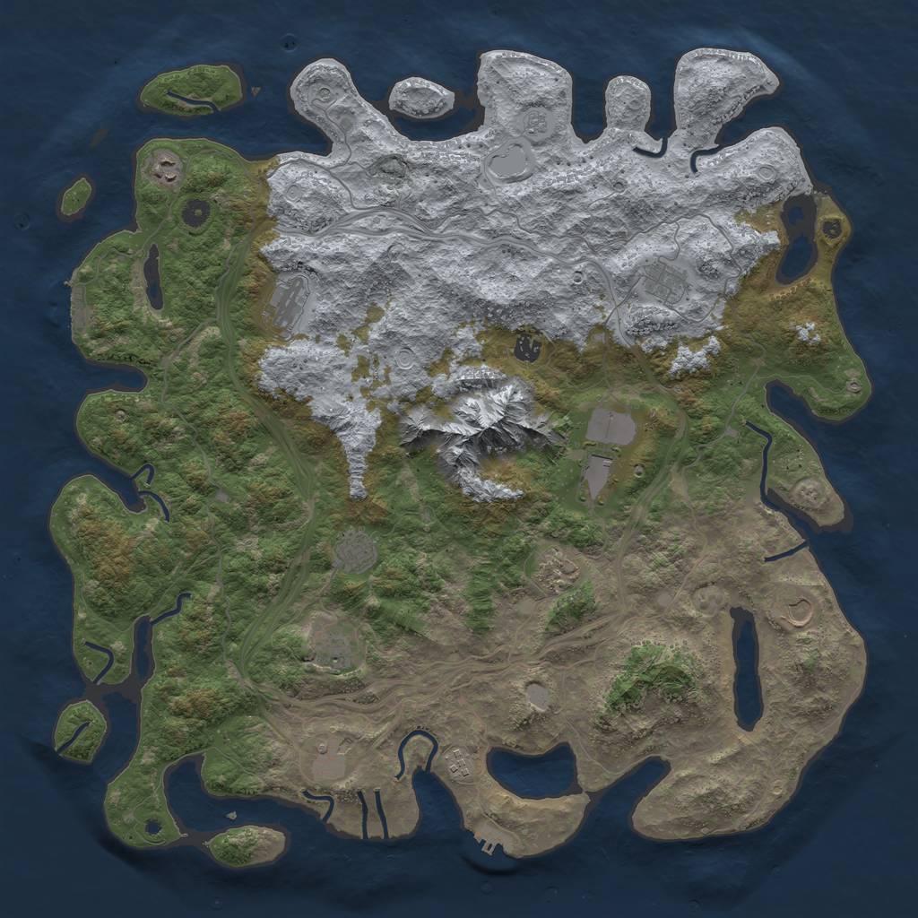 Rust Map: Procedural Map, Size: 5000, Seed: 286409100, 20 Monuments