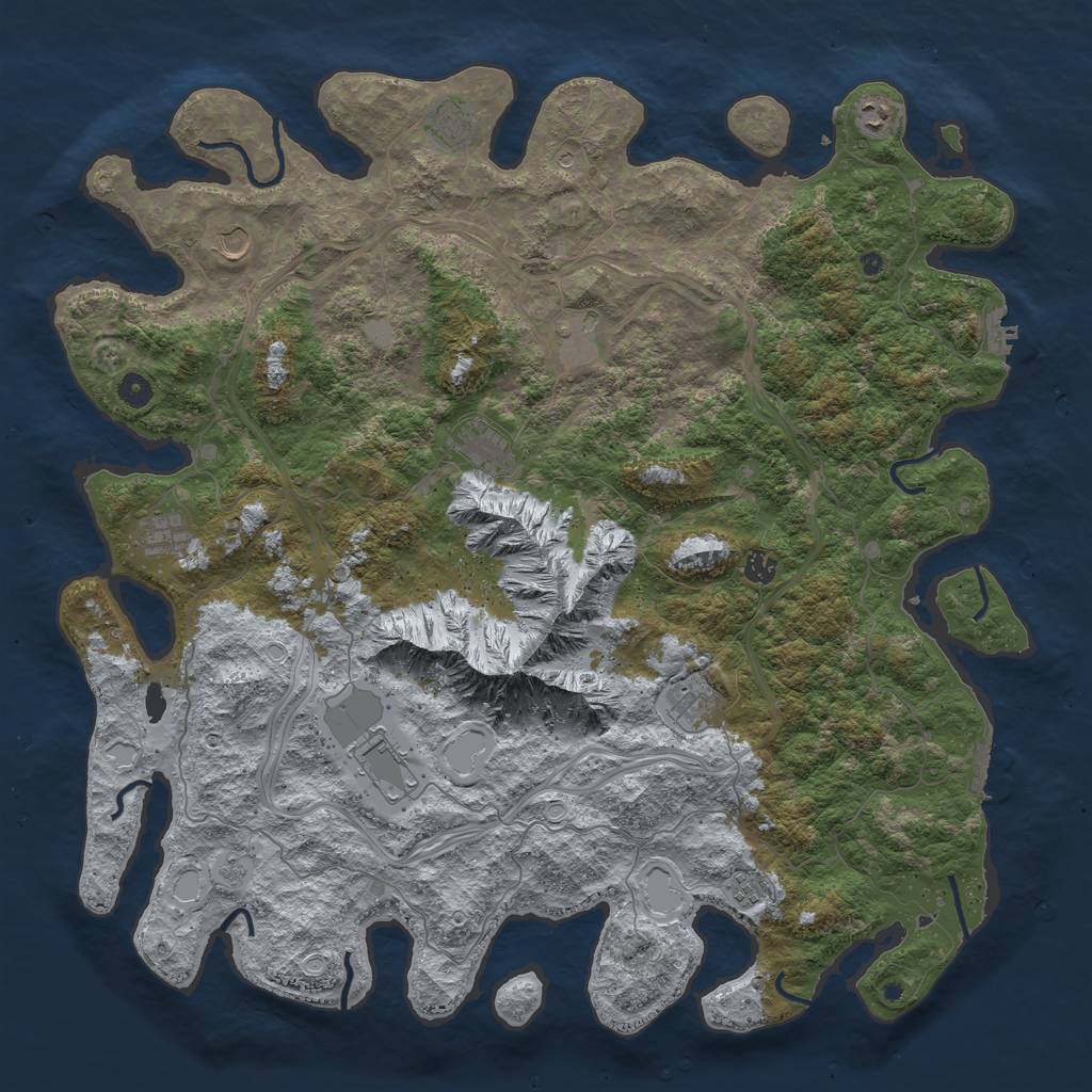 Rust Map: Procedural Map, Size: 5000, Seed: 52226565, 19 Monuments