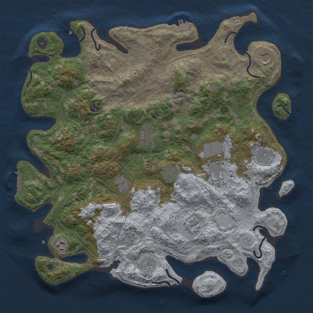 Rust Map: Procedural Map, Size: 4250, Seed: 2099060939, 20 Monuments