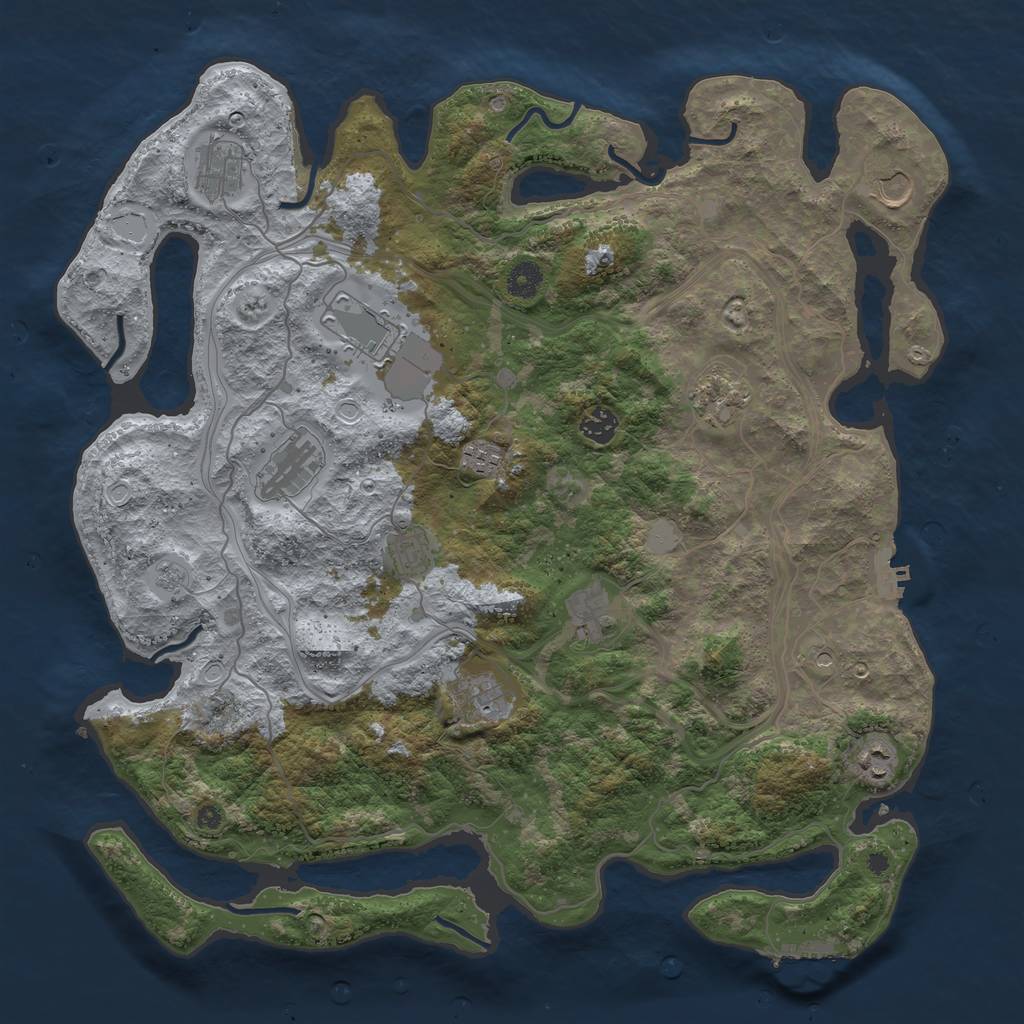 Rust Map: Procedural Map, Size: 4250, Seed: 225325432, 20 Monuments
