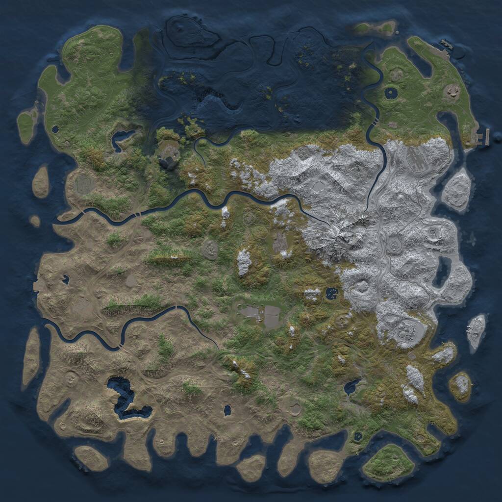 Rust Map: Procedural Map, Size: 6000, Seed: 124787872, 17 Monuments