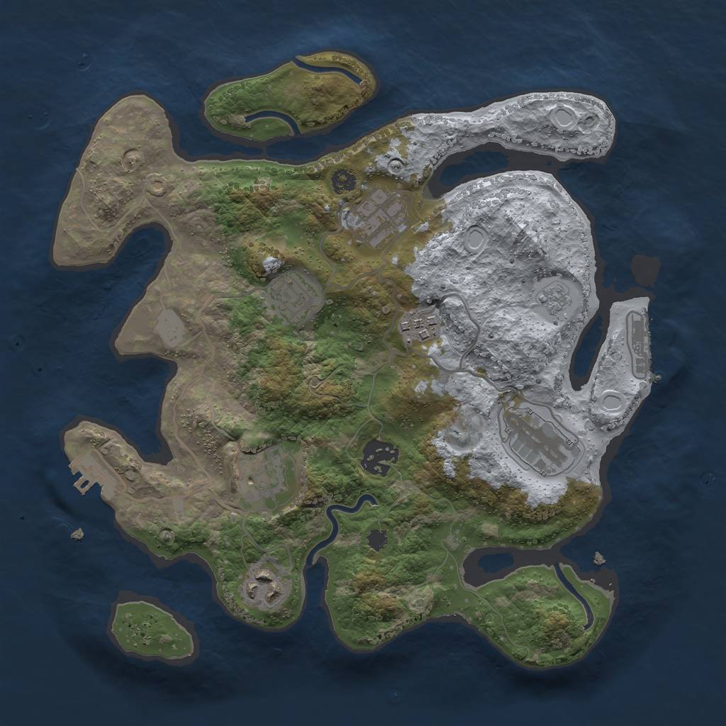 Rust Map: Procedural Map, Size: 3000, Seed: 708502917, 15 Monuments