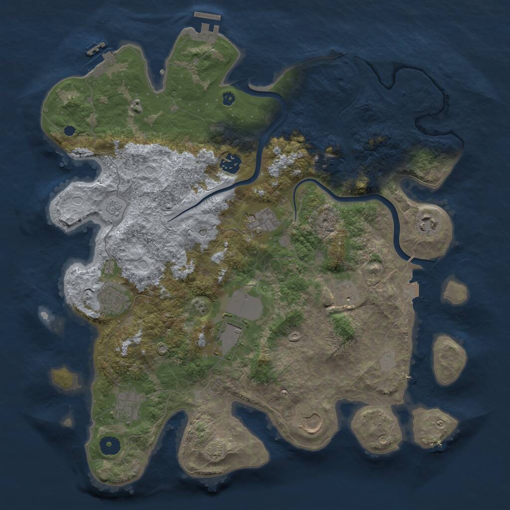 Rust Map: Procedural Map, Size: 3850, Seed: 8193885, 15 Monuments