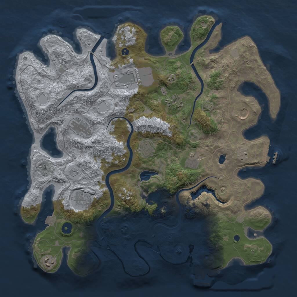 Rust Map: Procedural Map, Size: 4000, Seed: 1721236043, 15 Monuments
