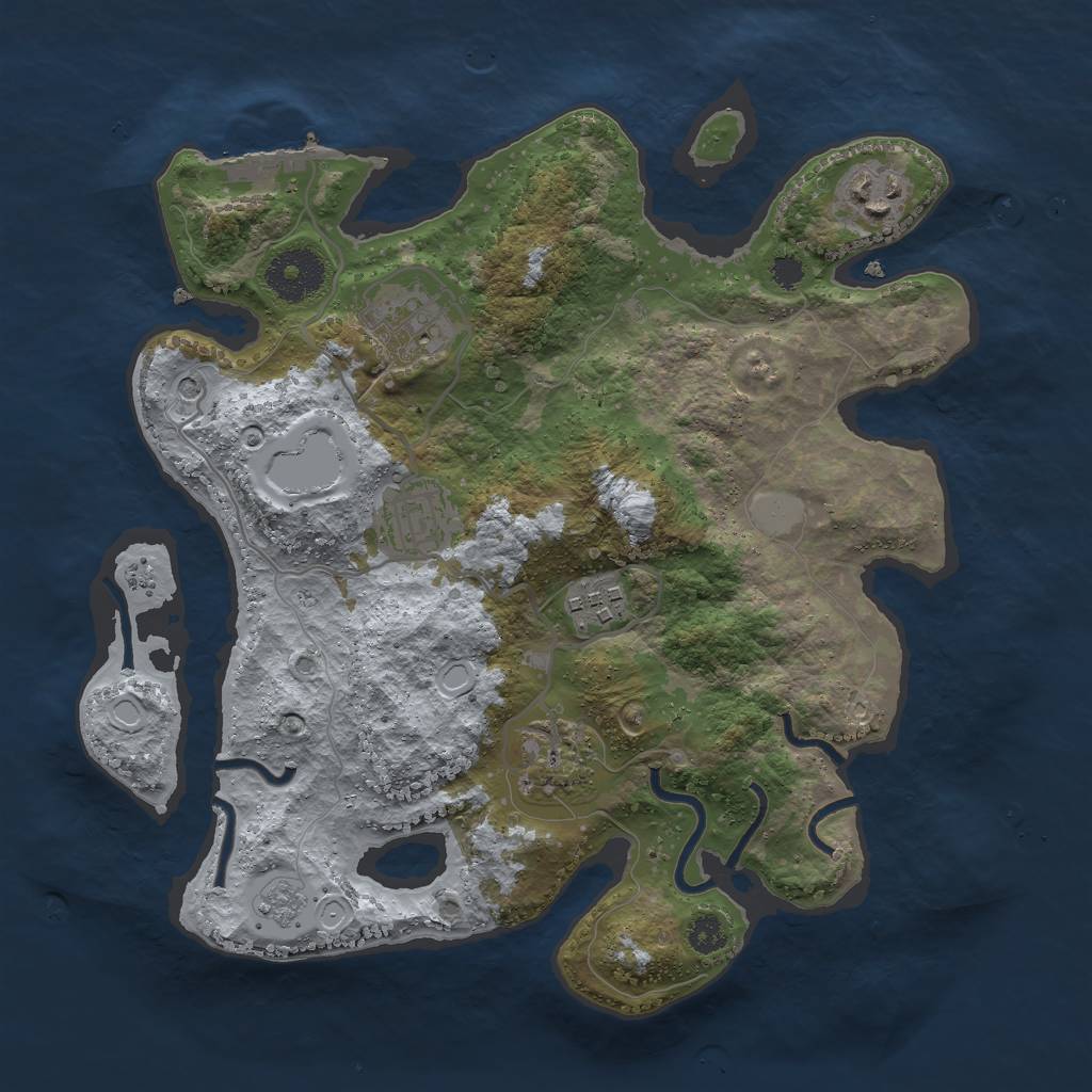 Rust Map: Procedural Map, Size: 3000, Seed: 1668460653, 13 Monuments