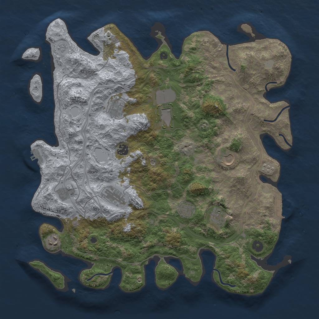 Rust Map: Procedural Map, Size: 4250, Seed: 2048, 19 Monuments