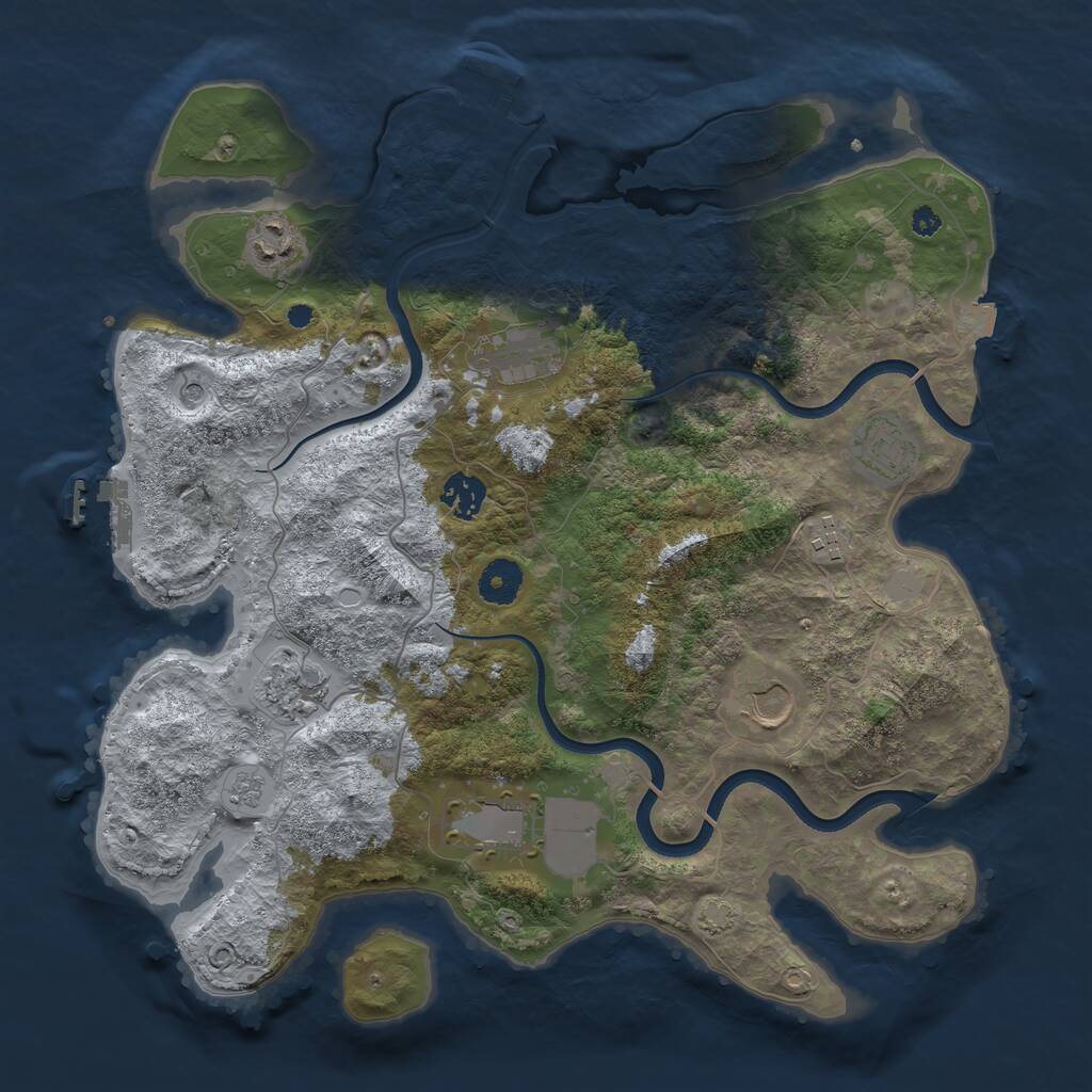 Rust Map: Procedural Map, Size: 3700, Seed: 658122488, 14 Monuments