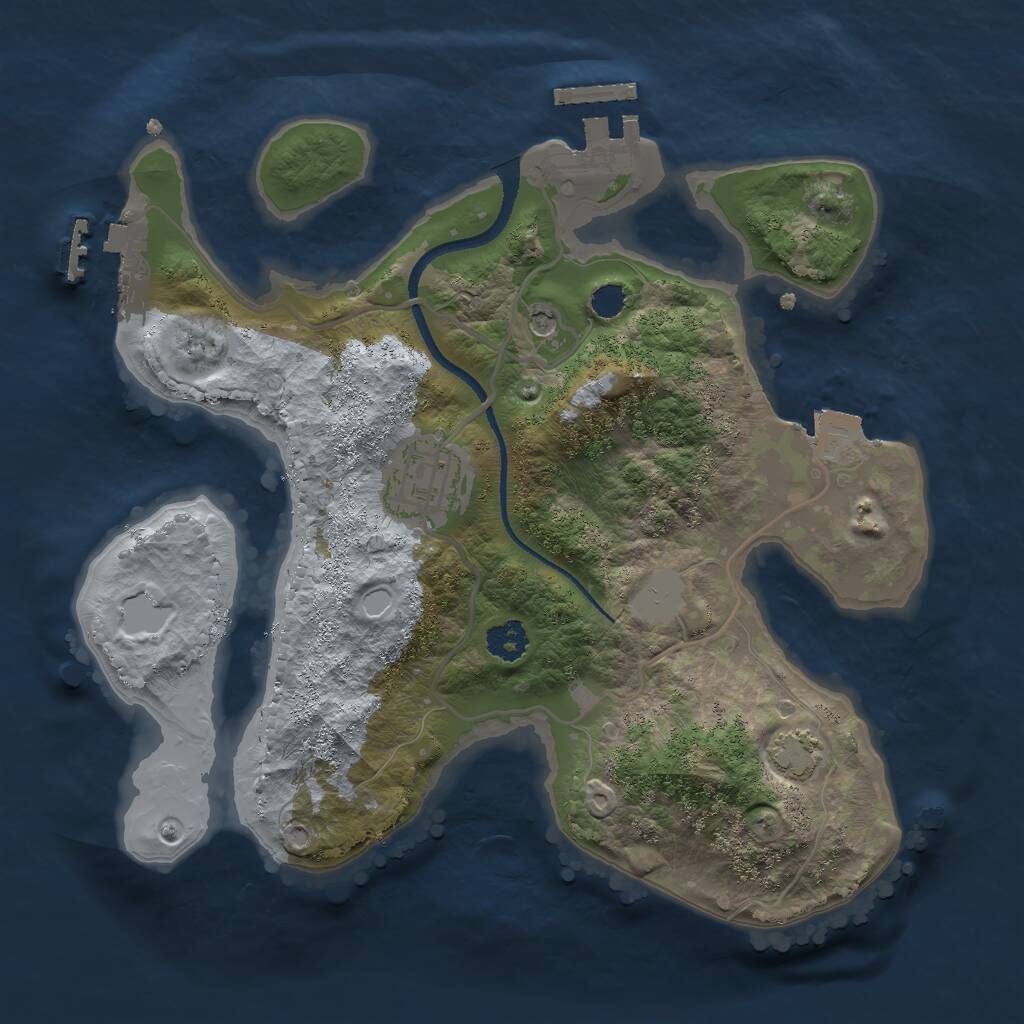 Rust Map: Procedural Map, Size: 2500, Seed: 1878657750, 6 Monuments