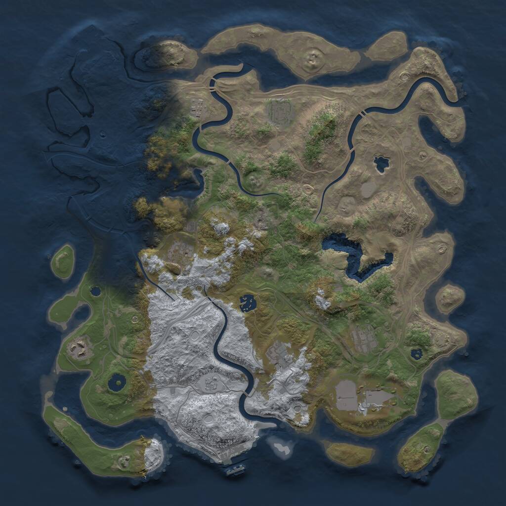 Rust Map: Procedural Map, Size: 4300, Seed: 1670152485, 14 Monuments