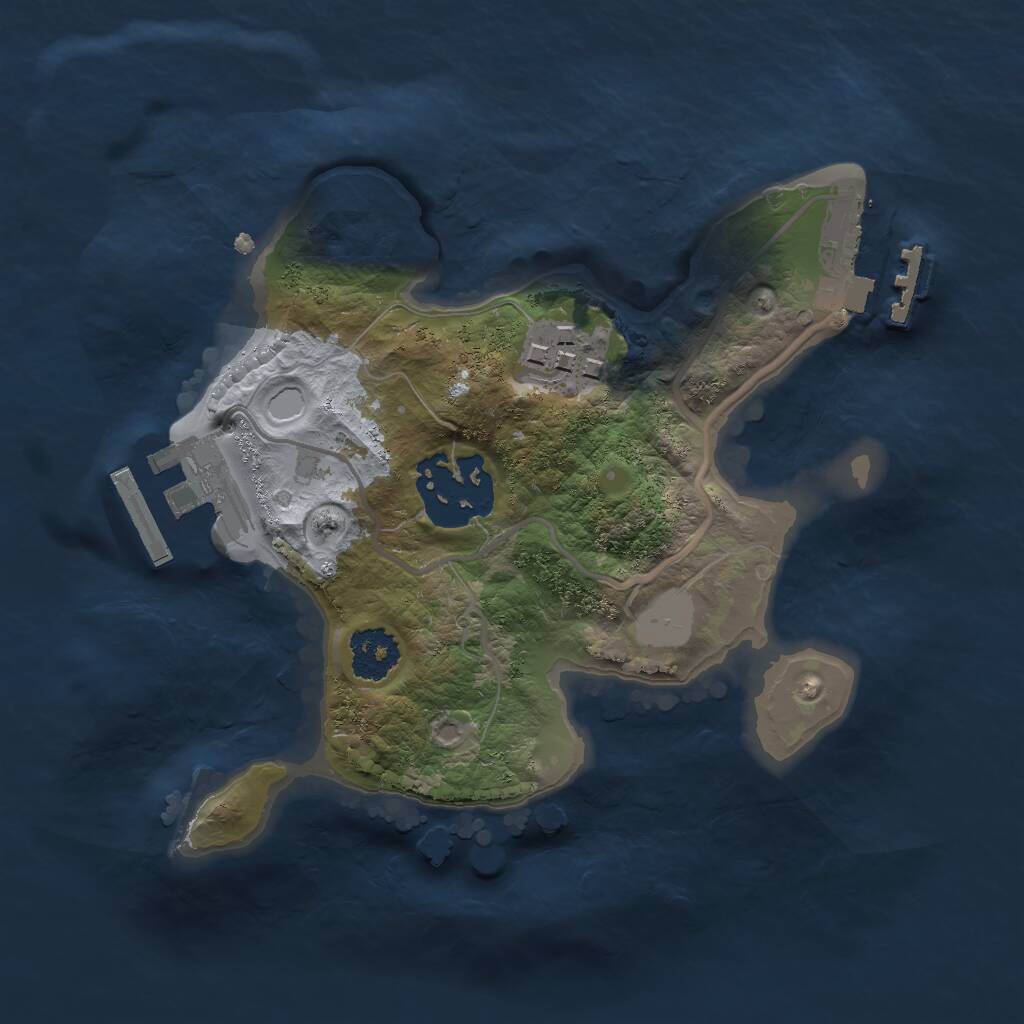 Rust Map: Procedural Map, Size: 2000, Seed: 1979167655, 5 Monuments