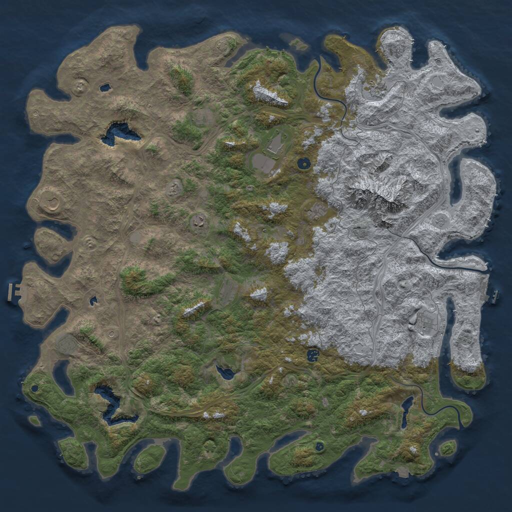 Rust Map: Procedural Map, Size: 6000, Seed: 113629536, 17 Monuments