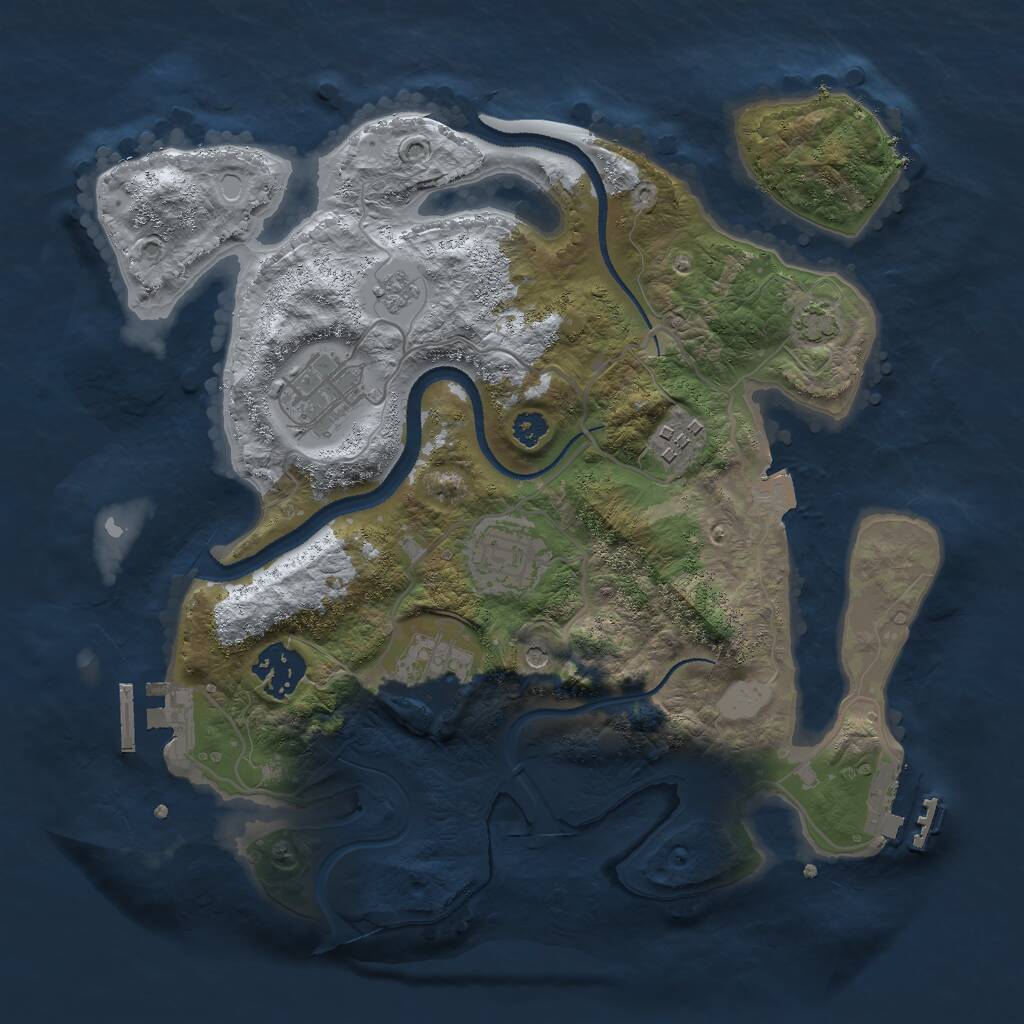 Rust Map: Procedural Map, Size: 3000, Seed: 1709246, 11 Monuments