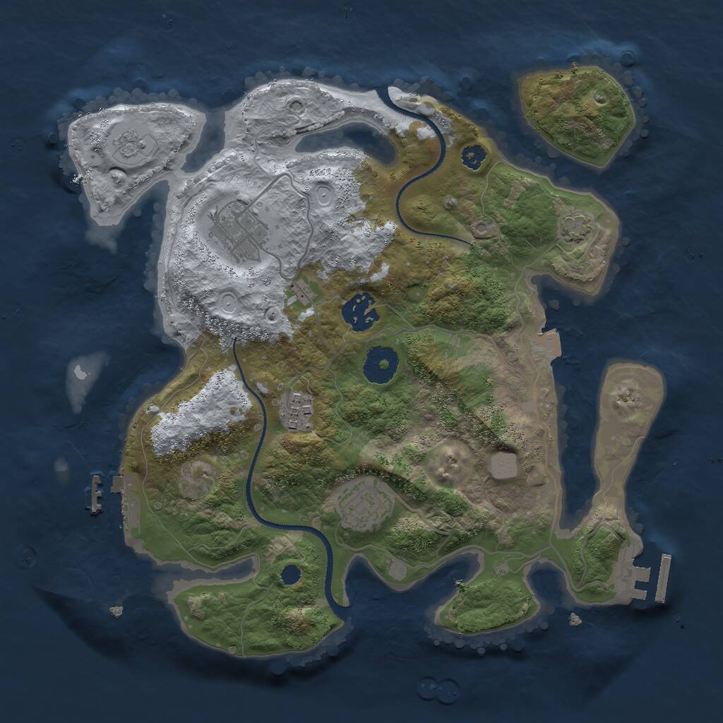 Rust Map: Procedural Map, Size: 3000, Seed: 1709246, 9 Monuments
