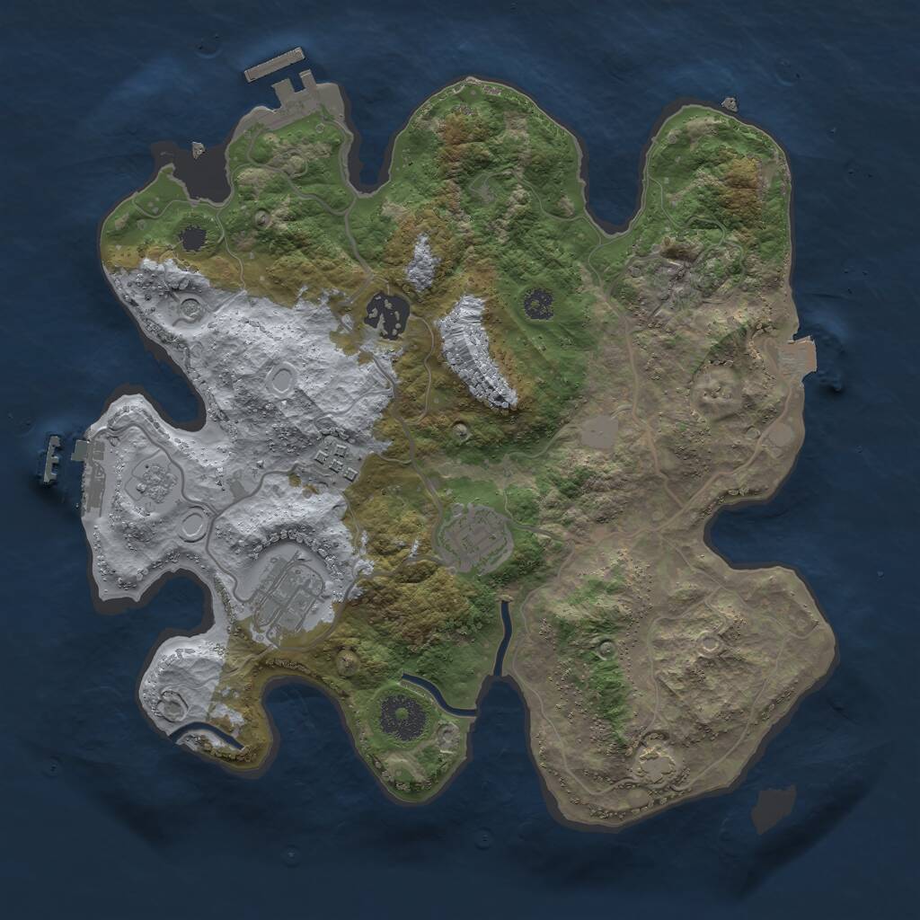 Rust Map: Procedural Map, Size: 3000, Seed: 98097986, 10 Monuments