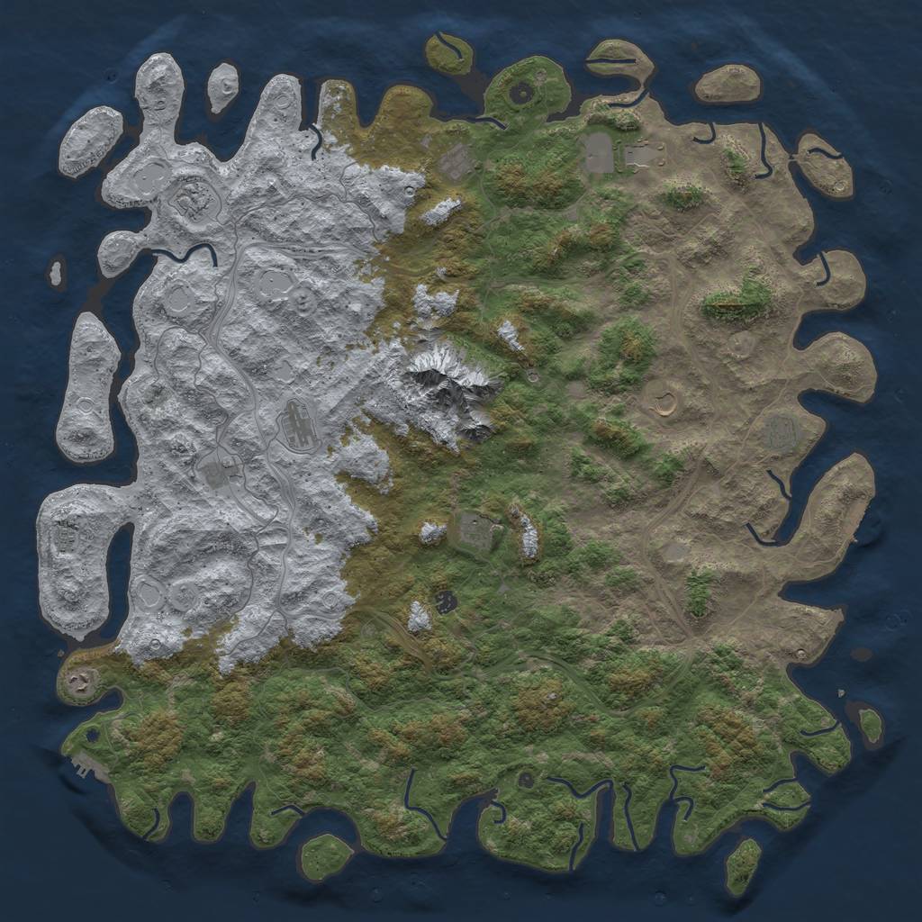 Rust Map: Procedural Map, Size: 6000, Seed: 15185268, 20 Monuments