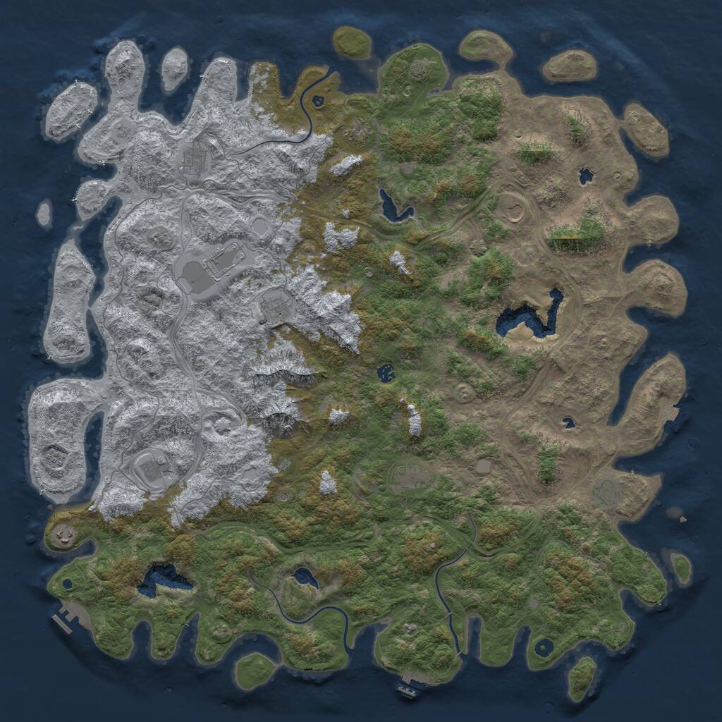 Rust Map: Procedural Map, Size: 6000, Seed: 15185268, 17 Monuments