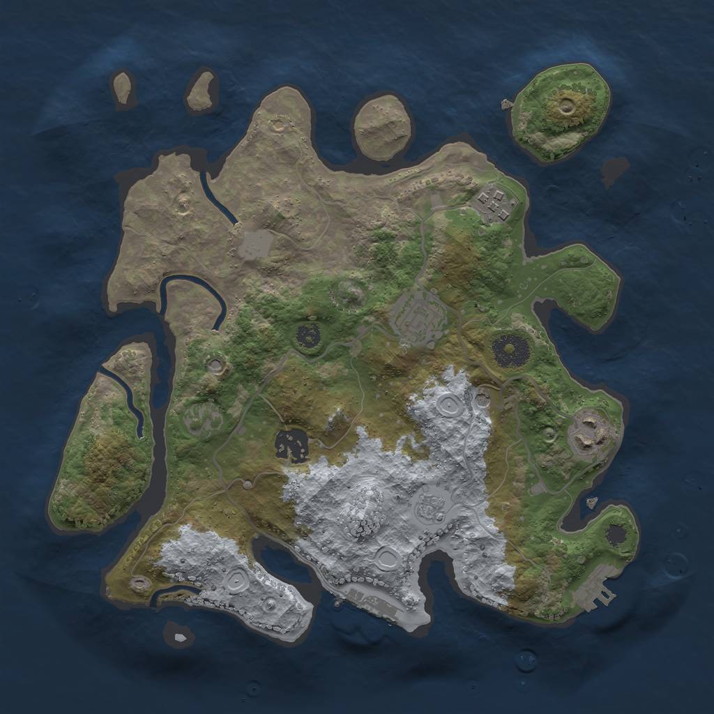 Rust Map: Procedural Map, Size: 3000, Seed: 934362480, 13 Monuments