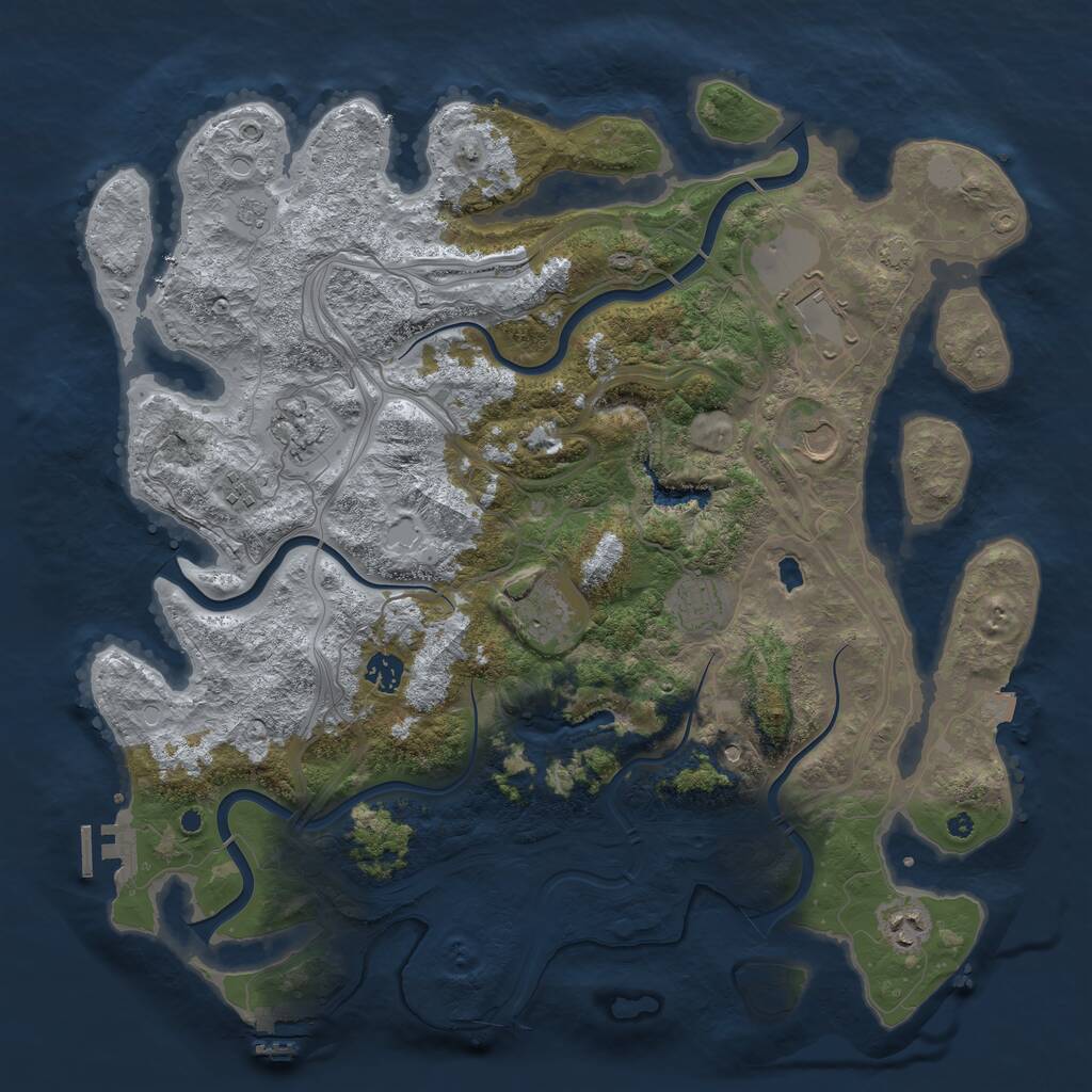 Rust Map: Procedural Map, Size: 4250, Seed: 156157711, 14 Monuments