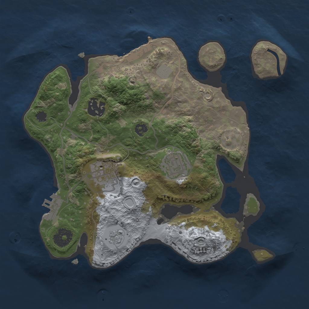 Rust Map: Procedural Map, Size: 2500, Seed: 53464, 11 Monuments