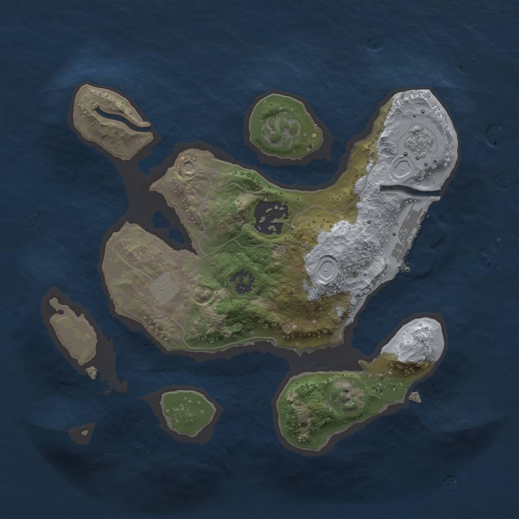 Rust Map: Procedural Map, Size: 2200, Seed: 532642, 8 Monuments