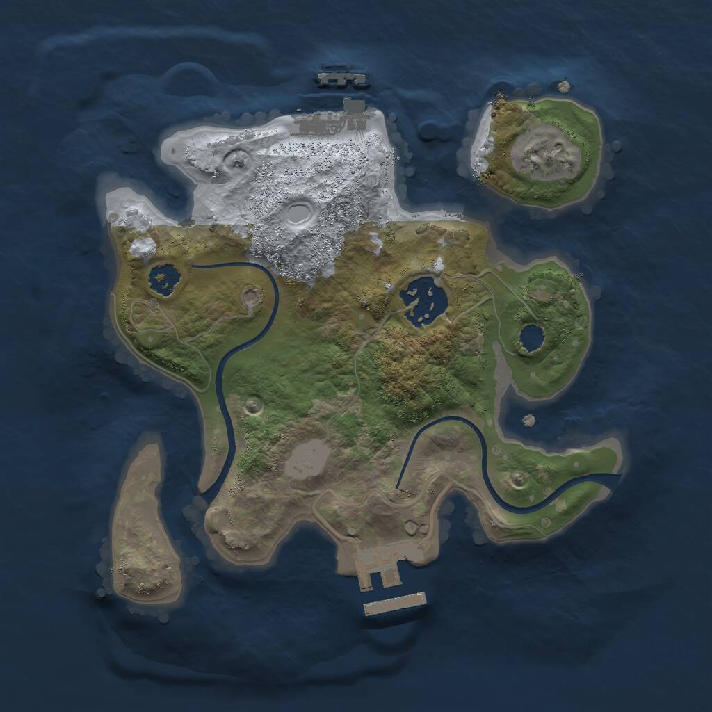Rust Map: Procedural Map, Size: 2300, Seed: 8392493, 4 Monuments