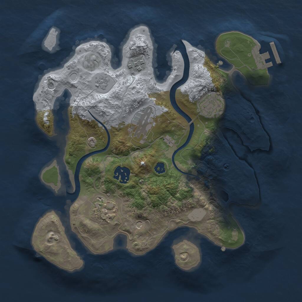 Rust Map: Procedural Map, Size: 2700, Seed: 8395493, 9 Monuments